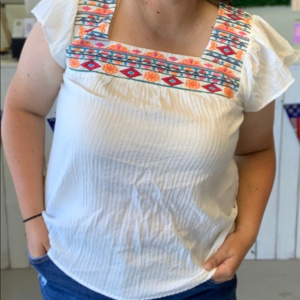 NWT Plus Embroidered Top